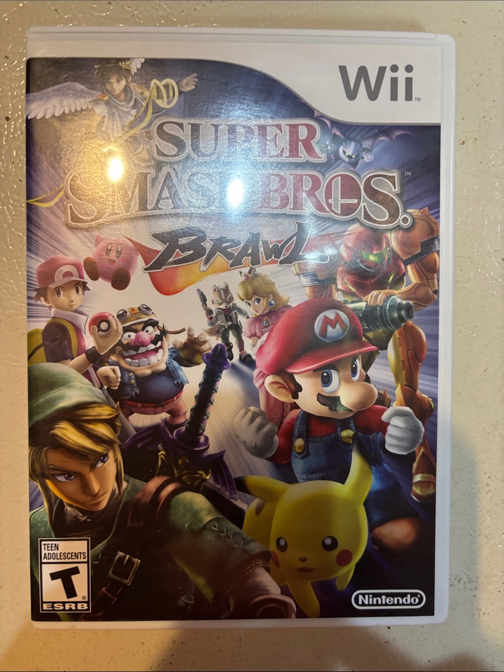 Nintendo Super Smash Bros. Brawl — White Case with Multicolor Cover